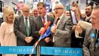 Arthur Ryan, second from left,  and Alma Carroll at the opening of Primark’s store in Boston in 2015, alongside Mayor Martin Walsh and  Primark chief executive Paul Marchant. Photograph: Josh Reynolds