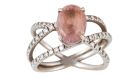 Lot 198, rare Padparadscha and diamond ring, €2,500-€3,000, O’Reilly’s