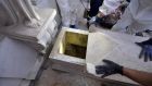 A tomb is opened at the Teutonic Cemetery in the Vatican on Thursday as part of the investigation into the disappearance of 15-year-old Emanuela Orlandi 36 years ago. Photograph: Vatican Media/EPA