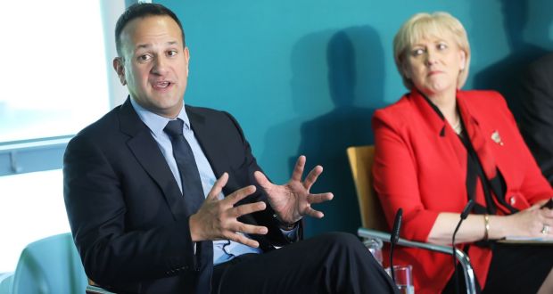  Taoiseach, Leo Varadkar and Minister for Business, Enterprise and Innovation, Heather Humphreys at the conference in the Aviva stadium in Dublin.
