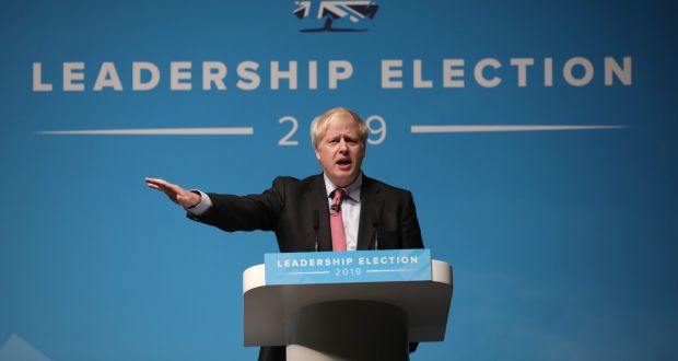 Boris Johnson onstage during the Conservative leadership hustings at Cheltenham Racecourse: Photograph: Dan Kitwood/Getty Images