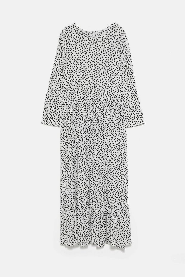 black and white spotty zara dress