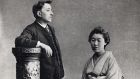 Lafcadio Hearn, shown with his wife, Koizumi Setsu. A writer of mixed Greek and Anglo-Irish blood, Hearn became the chief interpreter of the Japanese way of life to the West