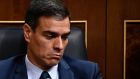 Spanish caretaker prime minister Pedro Sánchez in parliament on Thursday. “There were never policy problems stopping an agreement,” he said. Photograph: Oscar Del Pozo/AFP/Getty Images