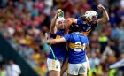  Tipperary’s Padraic Maher, Alan Flynn and Ger Browne celebrate  their  1-28 to 3-20 senior hurling championship semi-final win over Wexford  in Croke Park. Photograph: Ryan Byrne/Inpho