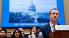 Facebook chief executive  Mark Zuckerberg  testifies on Capitol Hill in Washington in April 2018. Photograph: Andrew Harnik/AP Photo