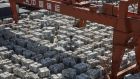 Bundles of aluminium ingots in a stockyard in Wuxi, China: The EU is developing a firmer engagement with Beijing. Photograph: Qilai Shen/Bloomberg