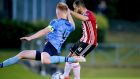 Conor Davis of Derry City scores a goal against his former club UCD  in the SSE Airtricity League Premier Division match at the   UCD Bowl. Photograph: Tommy Dickson/Inpho