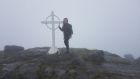 Rachel Flaherty on the top of Galtymore in the heavy rain and strong winds last weekend 