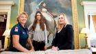 At the women in showjumping discussion in the RDS yesterday were (from left)  team manager of Great Britain Di Lampard, showjumper Susan Fitzpatrick  and equestrian manager of the RDS Fiona Sheridan. Photograph: Tom Honan 