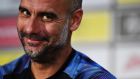 Manchester City manager  Pep   Guardiola has created room in the middle of the pitch for his exceptional midfield. He has literally made the game bigger. Photograph: Getty Images