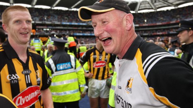 Brian Cody celebrates Kilkenny’s victory over Tipp in the 2009 All-Ireland final. Photograph: Billy Stickland/Inpho