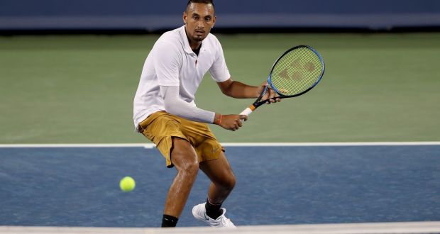Nick Kyrgios has been hit with fines totalling $113,000 after clashing with Irish umpire Fergus Murphy in Cincinnati. Photograph:  Matthew Stockman/Getty Images