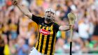 Kilkenny’s Pádraig Walsh celebrates at the full-time whistle of the  All-Ireland hurling semi-final against Limerick at Croke Park. Photograph: Oisín Keniry/Inpho