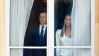 Jared Kushner and Ivanka Trump in Buckingham Palace, London,  in June. Both are a regular, but silent, presence at White House events, eschewing the kind of Twitter-fuelled bombast that the president embraces. Photograph:  Max Mumby/Indigo/Getty Images