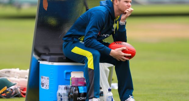 Australia’s Steve Smith during the nets session at Headingley, Leeds on Tuesday. Photograph: PA