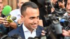 Italy’s deputy prime minister and leader of the Five Star Movement,  Luigi Di Maio, speaks to reporters in Rome on Monday. Photograph: Alberto Pizzoli/AFP/Getty Images