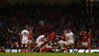 Wales celebrate victory over England in August. Photograph: Geoff Caddick/AFP/Getty