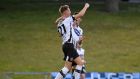Dundalk’s Daniel Cleary celebrates scoring their first goal in the SSE Airtiricity League Premier Division game against UCD at the  UCD Bowl. Photograph: Ciarán Culligan/Inpho