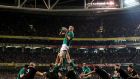 Devin Toner wins a lineout during the Autumn International against New Zealand at the Aviva stadium in November 2018. Photograph: Gary Carr/Inpho