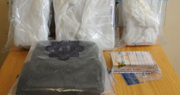 An image released by gardaí of the heroin seized over the weekend during raids in Dublin and Meath. 