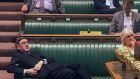 Britain’s Leader of the House of Commons Jacob Rees-Mogg relaxing on the front benches. Photograph: Getty Images