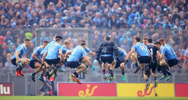 Dublin players warm up before the All-Ireland final replay against Mayo in 2016.  Photograph: Cathal Noonan/Inpho
