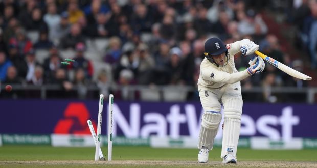 England batsman Jason Roy is bowled by Josh Hazlewood during day three of the fouth Ashes Test at Old Trafford. Photo: Stu Forster/Getty Images