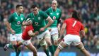 Ireland’s James Ryan in action against  Wales in  February  2018 at the Aviva. Gordon D’Arcy, Fiona Coghlan and John O’Sullivan view him as the top northern hemisphere player of the tournament. Photograph:  Julian Finney/Getty Images