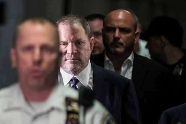 Harvey Weinstein arrives at a courthouse in New York in June 2018. He denies all charges against him. Photograph: Jeenah Moon/The New York Times