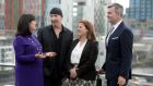 Anne Heraty, the Edge, Elaine Coughlan, and Mark Roden at the launch of Endeavor Ireland. Photograph: Alan Betson/The Irish Times