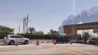 This AFPTV screen grab from a video made on Saturday shows smoke billowing from an Aramco oil facility in Abqaiq. Photograph: Getty Images