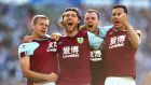   Jeff Hendrick of Burnley celebrates after earning a point at Brighton. Photograph:  Dan Istitene/Getty Images