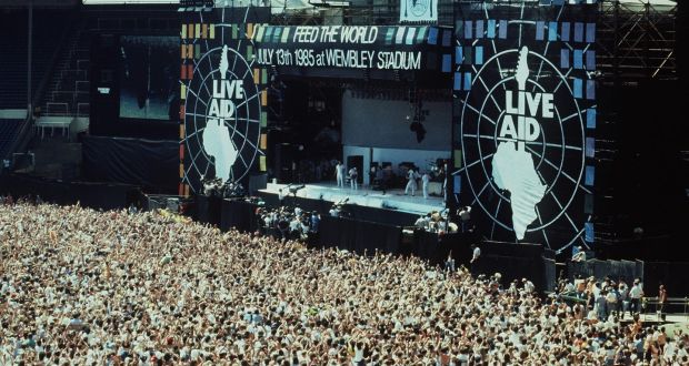The Live Aid concert at   Wembley Stadium, London, on July 13th, 1985.  Photograph:  Terry Thorp