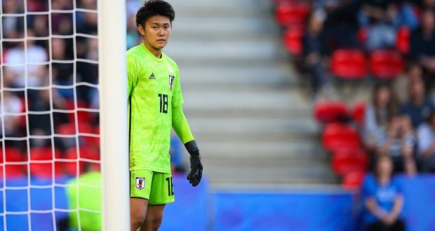 Japan goalkeeper Ayaka Yamashita: she  proved it’s all down to reflexes, reactions and  good fortune to be a top goalkeeper. Photograph: Craig Mercer/MB Media/Getty Images