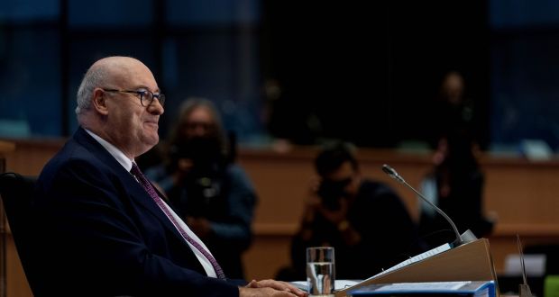 EU commissioner for trade Phil Hogan arrives for his hearing at the European Parliament in Brussels on Monday. Photograph:  Kenzo Tribouillard/AFP/Getty Images