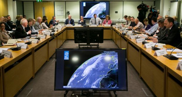  A meeting of the National Emergency Co-ordination Group on Hurricane Lorenzo  took place on Tuesday in Agriculture House, Dublin. Photograph: Gareth Chaney/Collins
