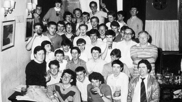 The members at the original meeting in July, 1984 at Prince of Wales Feathers pub in Warren Street in London.