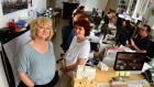 Yvonne Farrell and Shelly McNamara, of Grafton Architects,at their office in Dublin. Photograph: Dara Mac Dónaill/The Irish Times