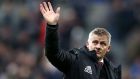 United manager Ole Gunnar Solskjaer waving  to  fans after his team’s  defeat to Newcastle at St James’ Park,  Newcastle upon Tyne. Photograph:   Jan Kruger/Getty Images
