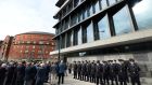 Official opening of Kevin Street Garda station in August 2018: building was finished to a high specification. Photograph: Dara Mac Dónaill 