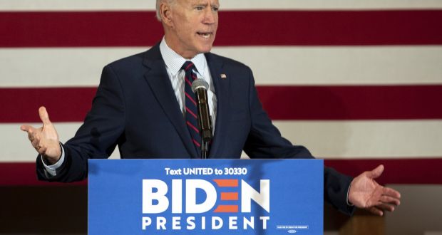 Former vice president and US president contender Joe Biden speaks during a town hall event in Manchester, New Hampshire on Wednesday. Photographer: Kate Flock/Bloomberg