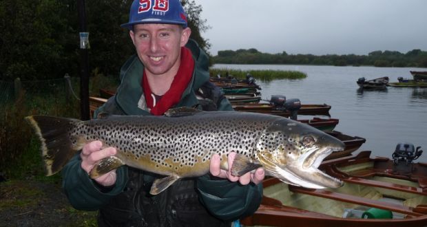 Dylan Ennis from Moate, Co Westmeath with his winning trout of 7.5lb at the Lough Sheelin Trout Protection Association competition