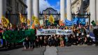 Plans to open the Oireachtas to the public this weekend have been scrapped due to fears that the Extinction Rebellion movement demonstrations on Merrion Street could disrupt the event. Photograph: Gareth Chaney/Collins.