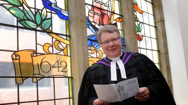 In June 2015, a month after the marriage equality referendum was carried in the Republic, outgoing moderator Rev Dr Michael Barry insisted the Presbyterian Church was ‘not homophobic’. Photograph: Colm Lenaghan/Pacemaker