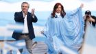 Peronist opposition candidate Alberto Fernandez and former president Cristina Fernandez de Kirchner:  Mr Fernandez leads opinion polls by up to 20 points. Photograph: Juan Ignacio Roncoroni