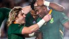 South Africa’s Makazole Mapimpi, Faf de Klerk and Lukhanyo Am all had excellent tournaments. Photograph: Inpho