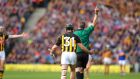 Kilkenny’s Richie Hogan receives a red card from referee James Owens. Photograph: Ryan Byrne/Inpho