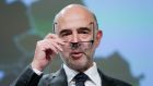 Pierre Moscovici speaking at the launch of the European Commission’s autumn economic outlook on Thursday. Photograph: AFP via Getty