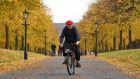 Cyclist on the grounds of the Royal Hospital of Kilmainham. Photograph: Fran Veale